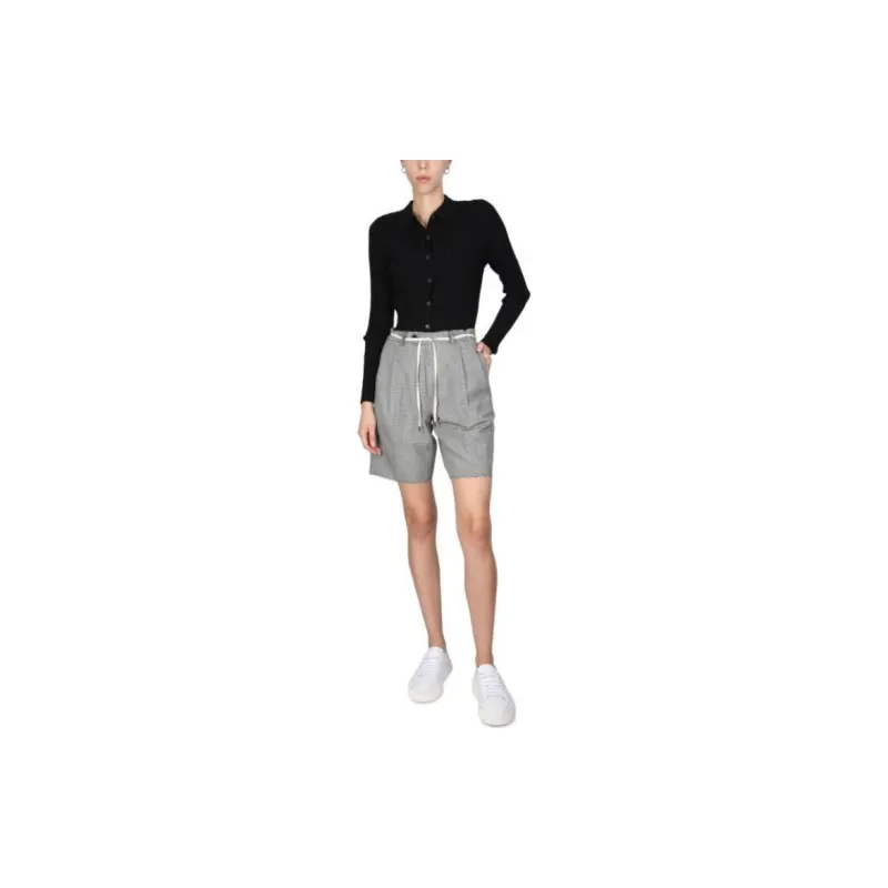 ASPESI Tie Waist Flannel Bermuda Shorts-3