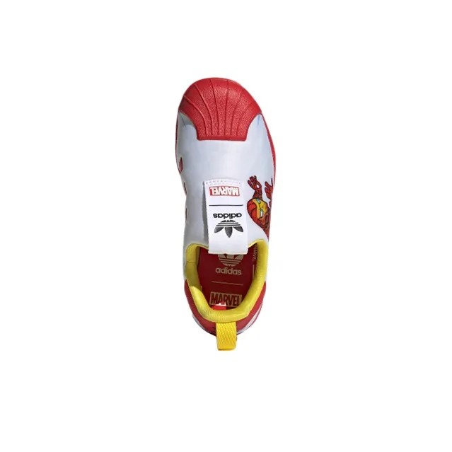 Adidas Originals SUPERSTAR 360 360 Breathable Low-Top Skateboard Shoes White Red Children Aged 3-7 Years Old-4