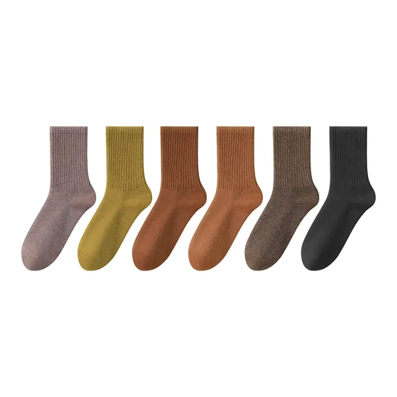 H YXIANG Mid Calf Socks Women's 6 Pack-2