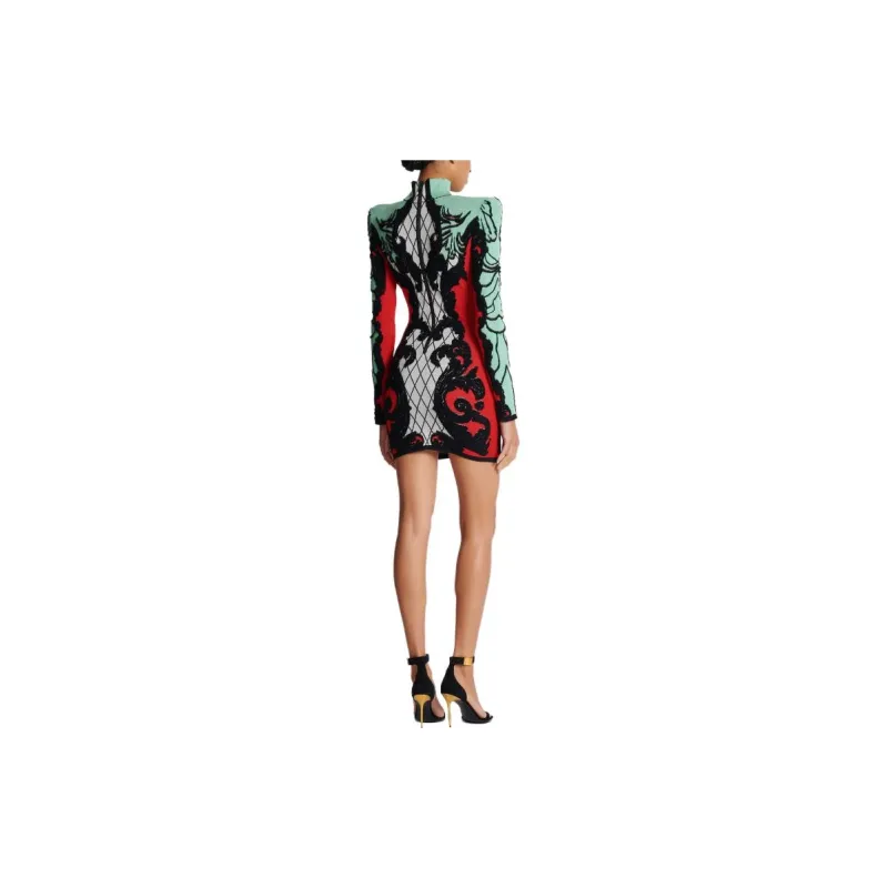 BALMAIN Baroque Jacquard Minidress-3