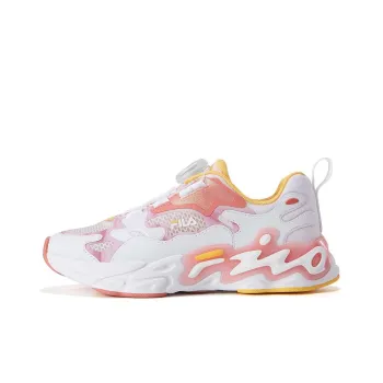 FILA KIDS Artist Slip Resistant Cushioning Abrasion Resistant Low Top Kids' Running Shoes White Pink Teenagers