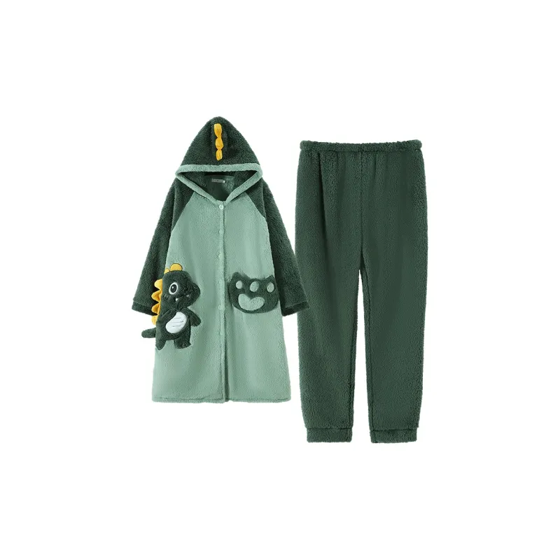 Qiao Ni Tong Pajama Set Men's Green-0