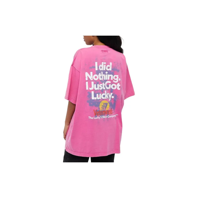 Vetements I Got Lucky T Shirt 'Washed Pink'-3