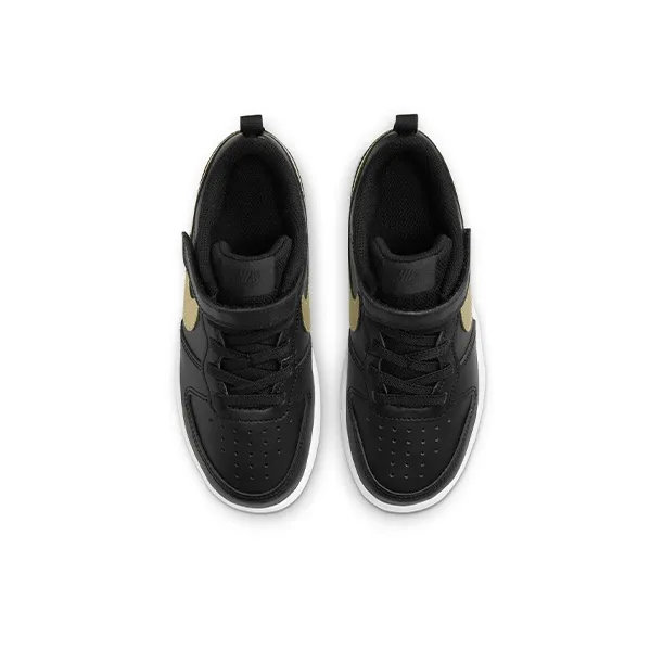 Nike Court Borough Low 2 PSV Abrasion Resistant Balance Low Top Skateboard Shoes Black Gold Children Aged 3 7 Years Old-3