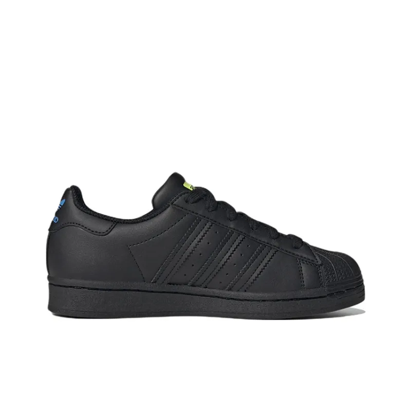Adidas Originals Abrasion Resistant Breathable Low Top Kids' Skateboarding Shoes Black Teenagers-3