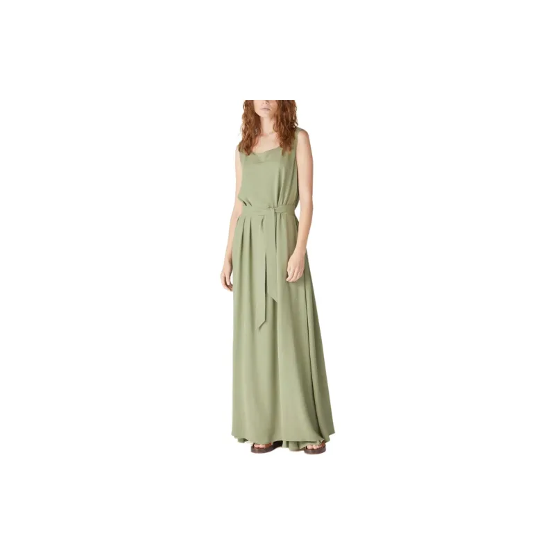 Loro Piana SS24 Sleeveless Dress Women's Green Tea Brown-2
