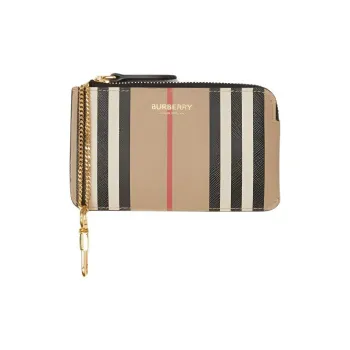 Burberry Vintage Eco Friendly Canvas Key Pouch Coin Purse Card Holder Women's Archive Beige