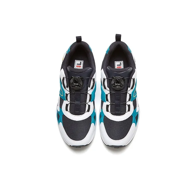 FILA KIDS Cushioned Anti Slip Wear Resistant Breathable Lightweight Sports Casual Shoes Black White Blue Teenagers-2