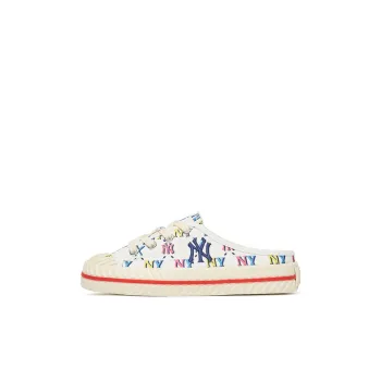 MLB Playball Mule Monogram Lightweight Low Top Kids' Skateboarding Shoes Ecru Kids'