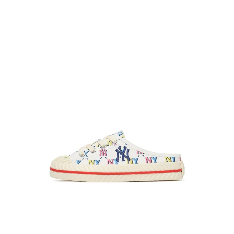 MLB Playball Mule Monogram Low Top Kids' Skateboarding Shoes Ecru Kids'-0