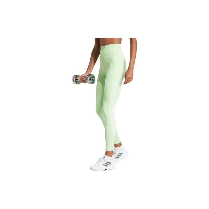 Adidas Optime 3 Stripes Full Length Leggings Casual Pants Women's Green-2