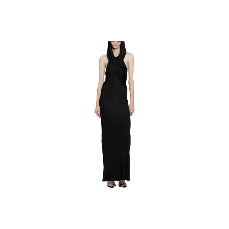 SAINT LAURENT Hooded Draped Dress-3