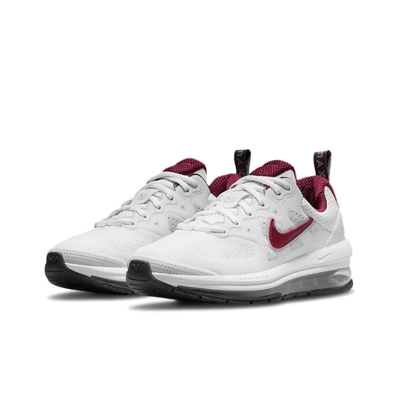 Nike Air Max Genome Slip-Resistant Cushioning Wear-Resistant Breathable Low-Top Kids' Running Shoes White Red Teenagers-2
