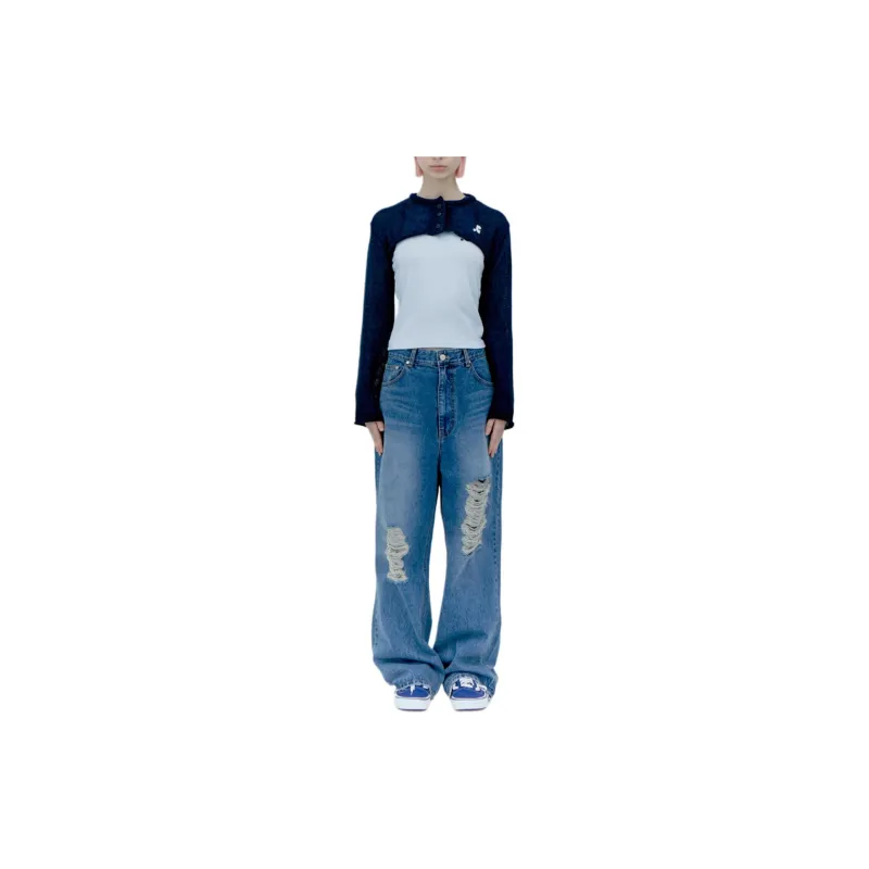 Rest&Recreation SHORT BOLERO CARDIGAN Cropped Coats Women's NAVY/Marine Blue-2
