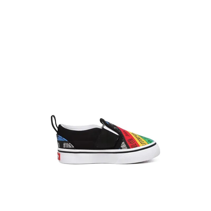 Vans Slip-on Checkerboard Slip-Resistant Low-Top Toddler Shoes Black Rainbow Infant And Toddler-1