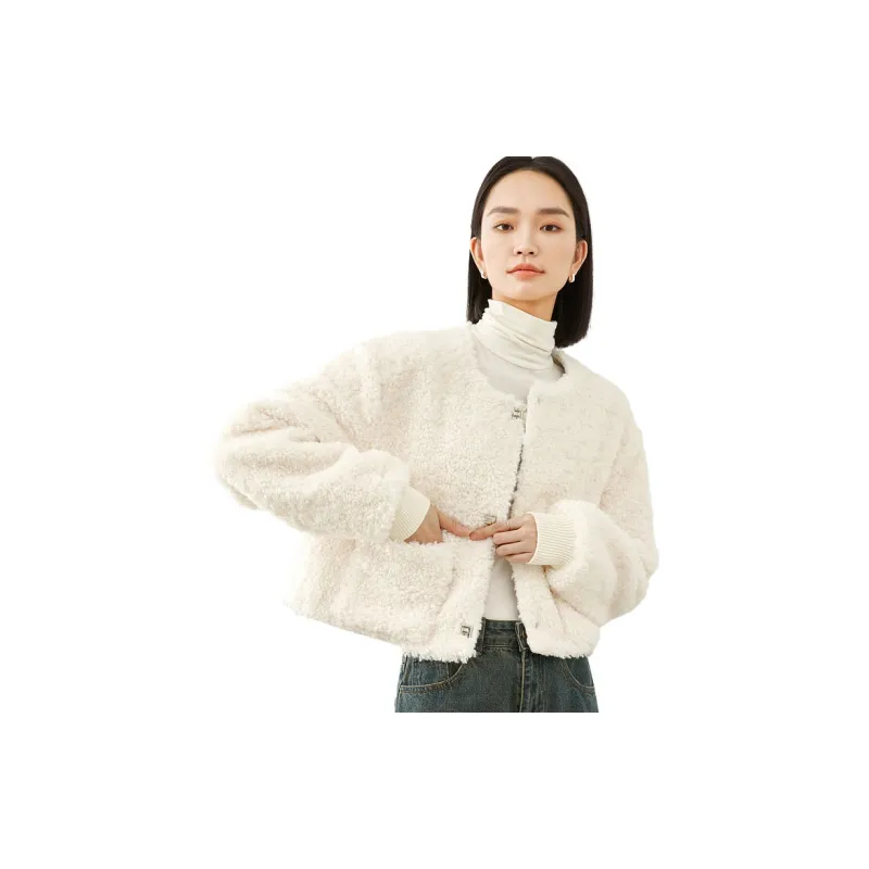 VIMLY Velvet feel Coat Women's Apricot-2