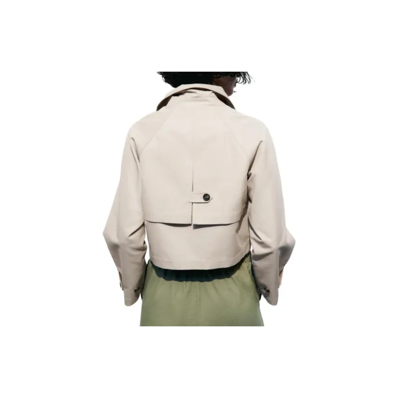 ZARA Trench Coats Women's White-3