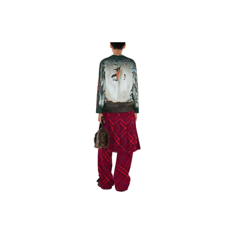 Burberry Casual Long Skirts Women's Crimson-4
