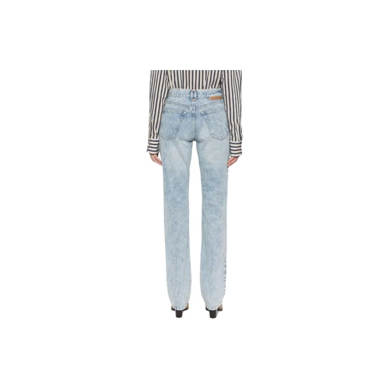 Stella McCartney Clasp Embellished Mid Rise Tapered Jeans-2