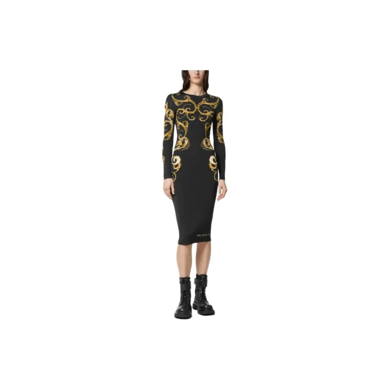 VERSACE JEANS COUTURE Watercolour Couture print Midi Dress-1