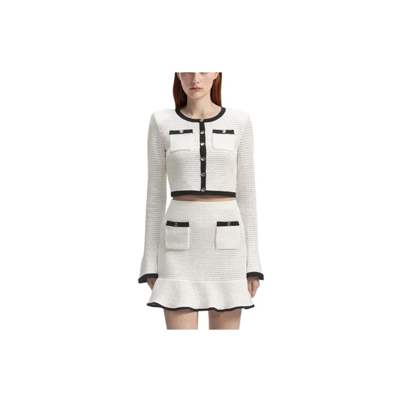 Self-portrait Crochet Button-Up Cardigan-1