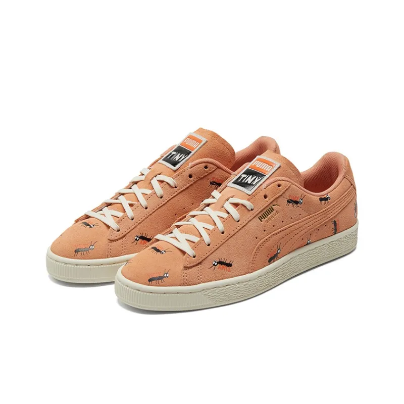Tiny Cottons x PUMA Suede Low Top Kids' Skateboarding Shoes Orange Teenagers-2