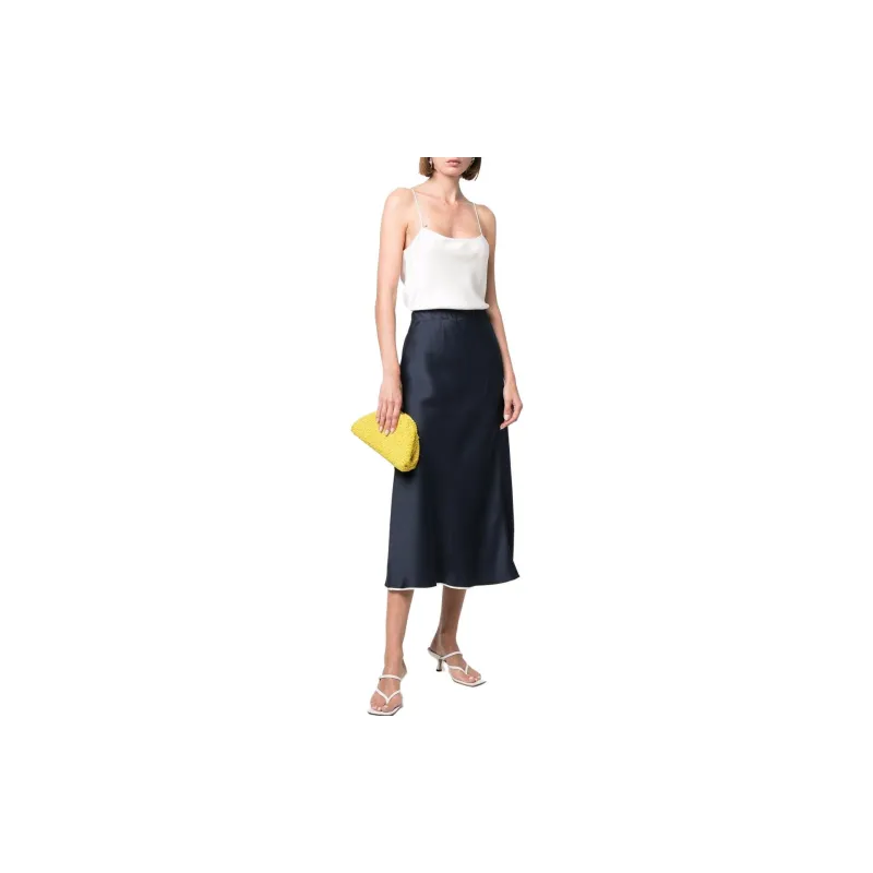 There Was One Bias-cut Satin Midi Skirt-1