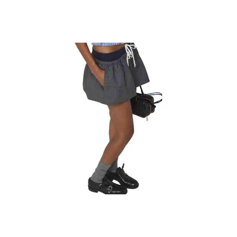 MIU MIU Casual Short Skirts Women's Slate Gray-3