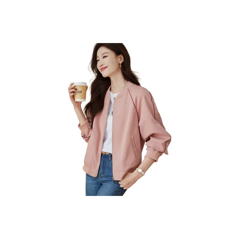Still Quiet Baseball Jacket Women's Pink-6