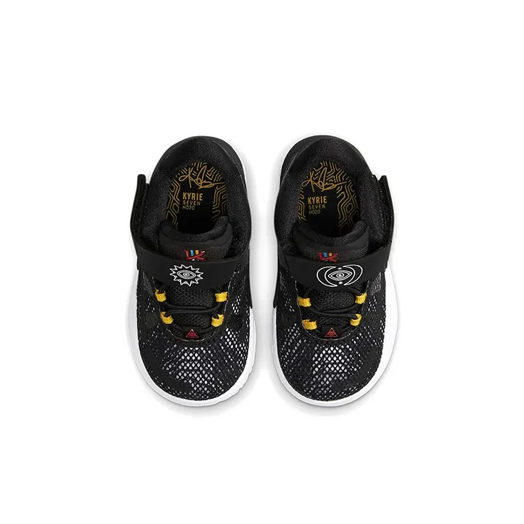 Nike Kyrie 7 Mid Top Basketball Shoes Black White Infant And Toddler-3