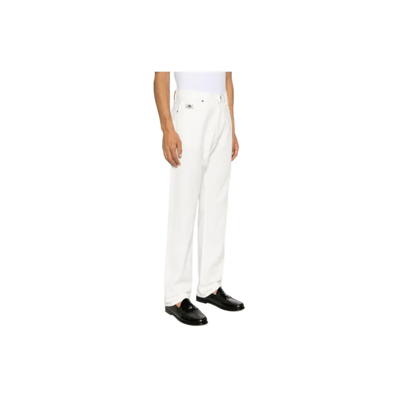 VERSACE Logo Patch Straight Leg Jeans-3