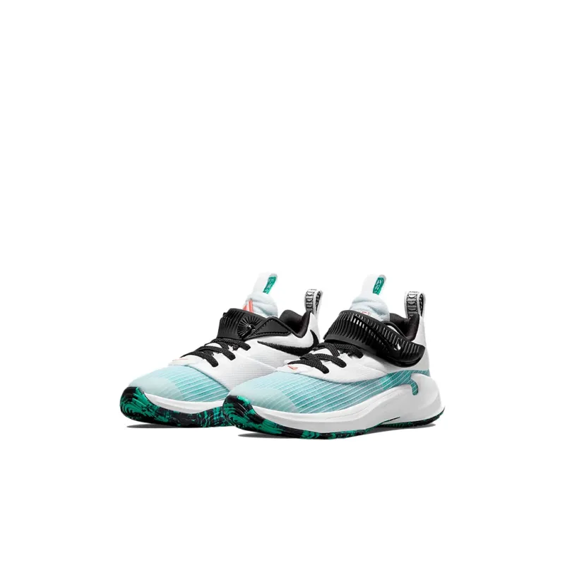 Nike Freak 3 Letter Bro Low Top Performance Basketball Shoes White Emerald Green Children Aged 3 7 Years Old-2