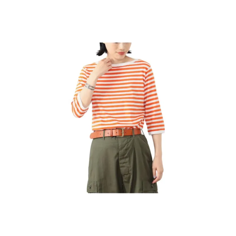 Beams T Shirts Women's Orange-5