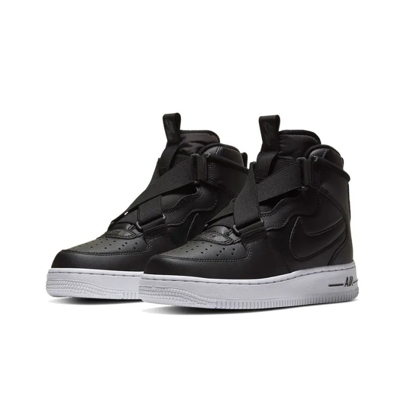 Nike Air Force 1 High Top Kids' Skateboarding Shoes Black Teenagers-2
