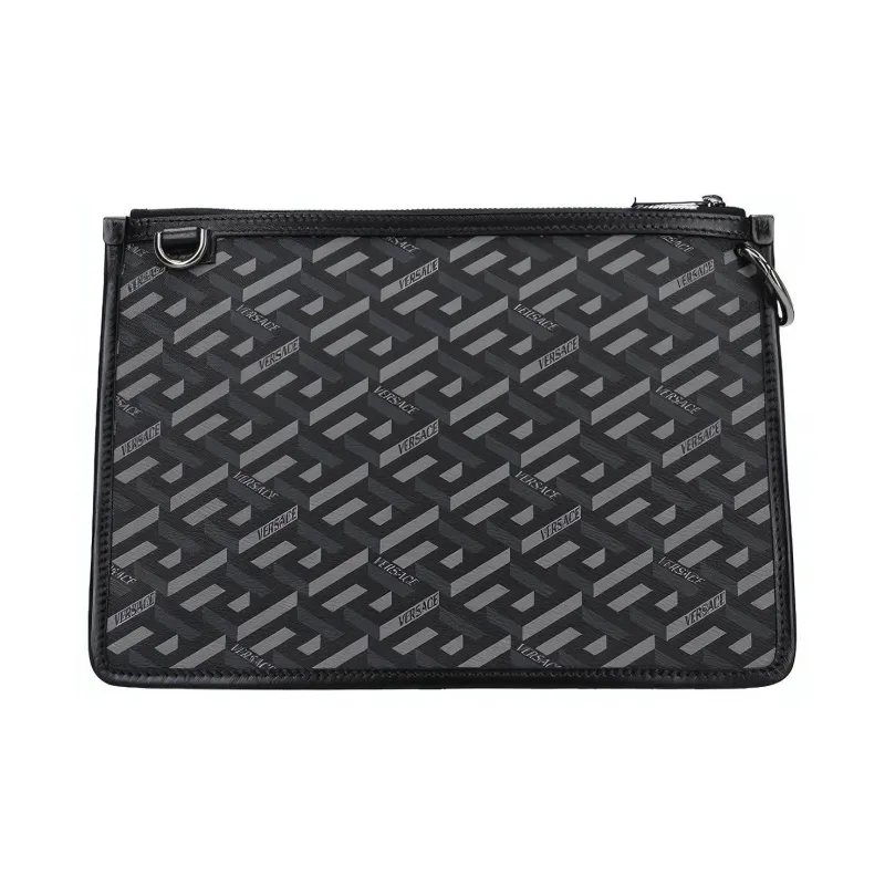VERSACE Shi Miaomiao Clutch Wallet Coin Purse Briefcase Unisex Black-2