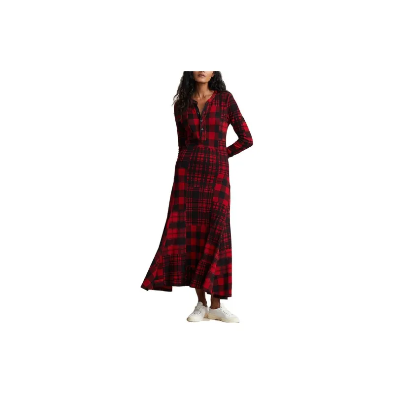 Polo Ralph Lauren FW23 Long-Sleeved Dresses Women's Red-1
