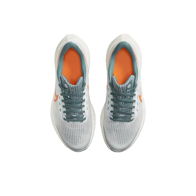 Nike Air Zoom Pegasus 39 Slip Resistant Cushioning Wear Resistant Low Top Running Shoes Gray Green Kids'-3