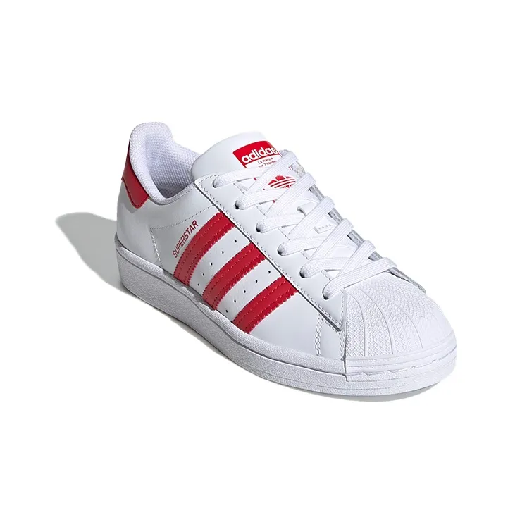 Adidas Originals SUPERSTAR J Balance Low Top Kids' Skateboarding Shoes White Red Teenagers-4