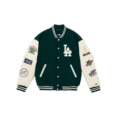 New Era Baseball Jacket Unisex White Green