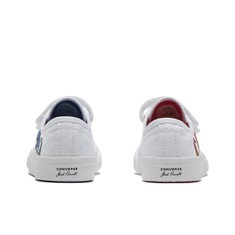 Converse Jack Purcell Anti Slip Wear Resistant Low Top Kids Canvas Shoes White Blue Children Aged 3 7 Years Old-4
