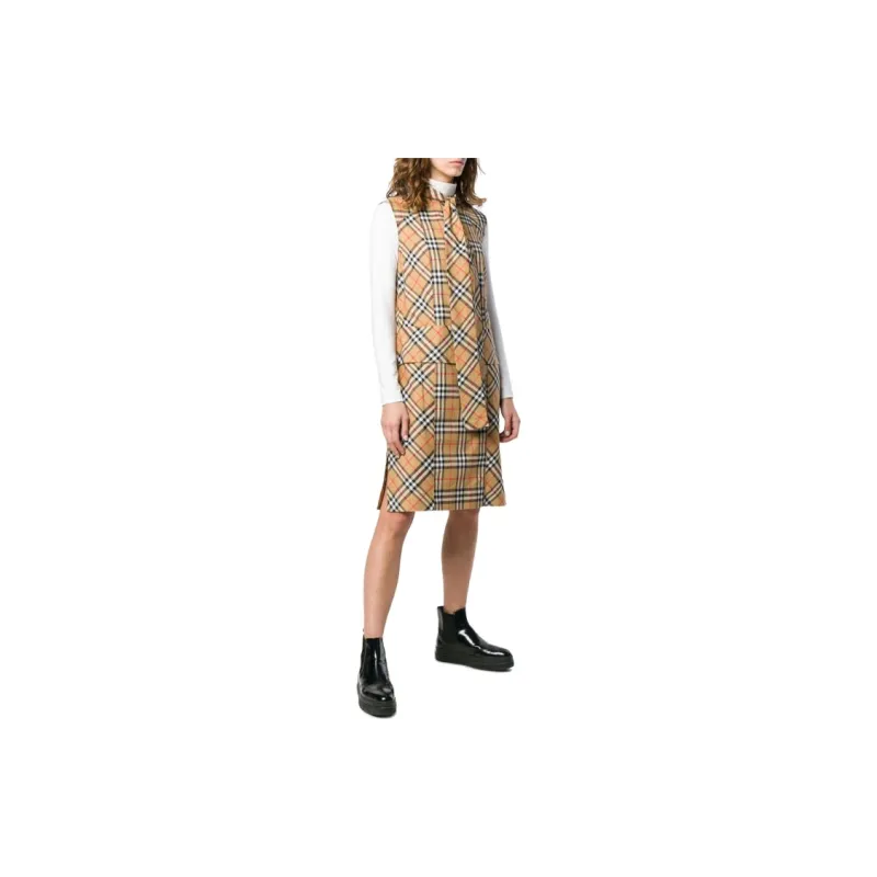 Burberry Sleeveless Dress Women's Brown-3
