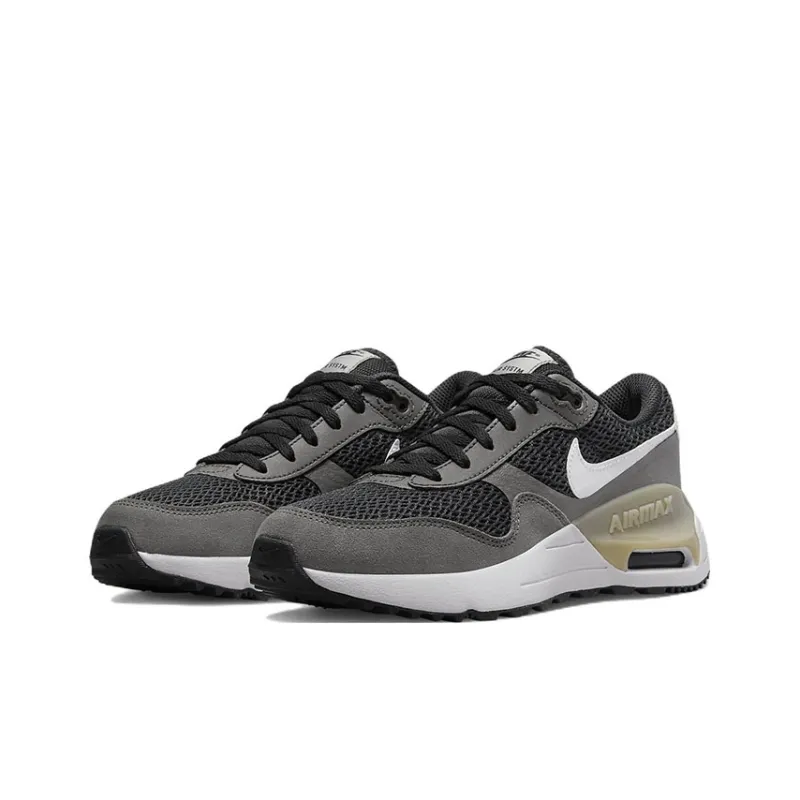 Nike Air Max SYSTM Cushioning Anti-Slip And Wear-Resistant Low-Top Kids Lifestyle Shoes Gray White Teenagers-2