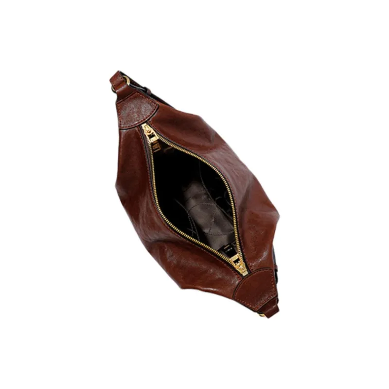 FION Vegetable Tanned Cow Leather Shoulder Bag Regular Women's Multicolor-8