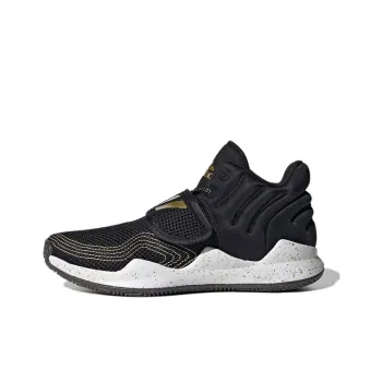 Adidas Deep Threat Primeblue J Abrasion Resistant Low Top Children's Basketball Shoes Black Gold Teenagers