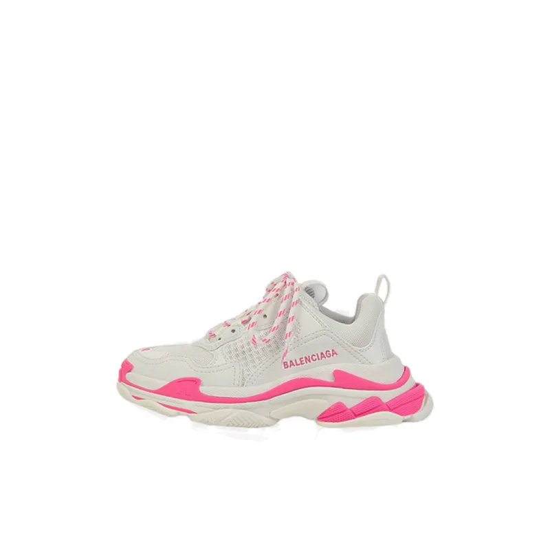 Balenciaga Triple S Low Top Kids Lifestyle Shoes Pink White Kids'-0