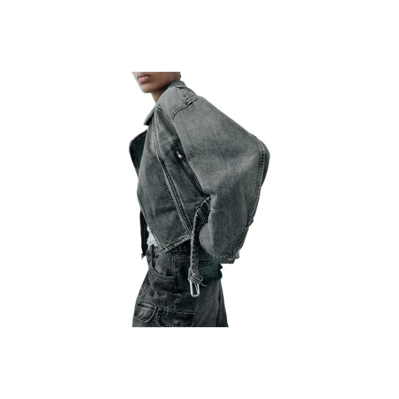 ZARA Denim Jackets Women's Gray-4