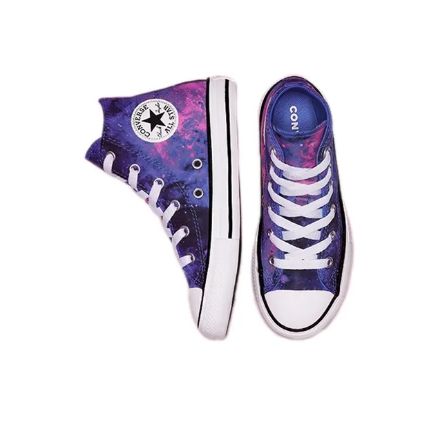 Converse Chuck Taylor All Star Anti Slip Wear Resistant High Top Kids Canvas Shoes Purple Teenagers-3