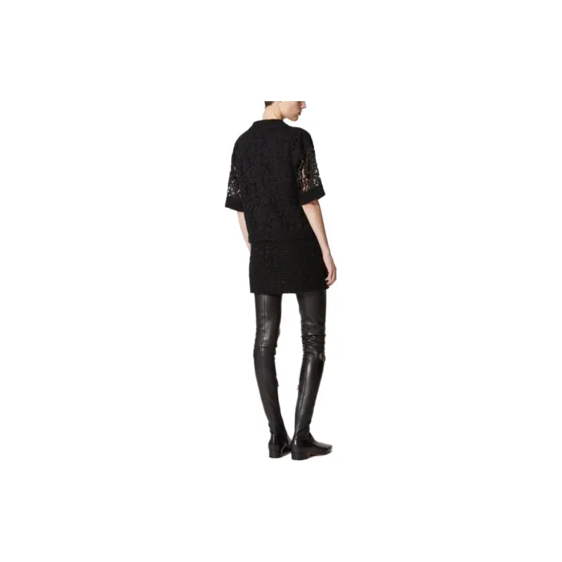 Valentino Short Sleeved Dresses Women's Black-2