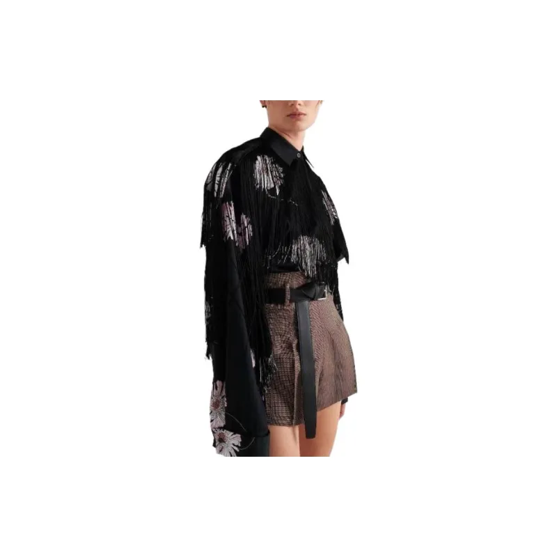 PRADA Floral print Fringed Shirt-3
