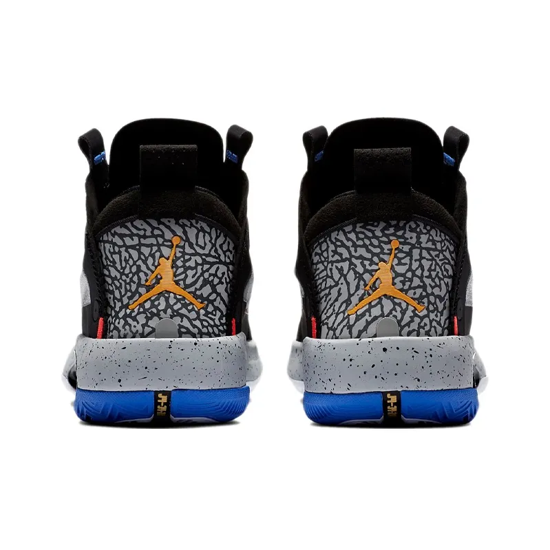 Jordan Air Jordan 34 Low EP Abrasion Resistant Breathable Mid Top Basketball Shoes Black White Teenagers-4